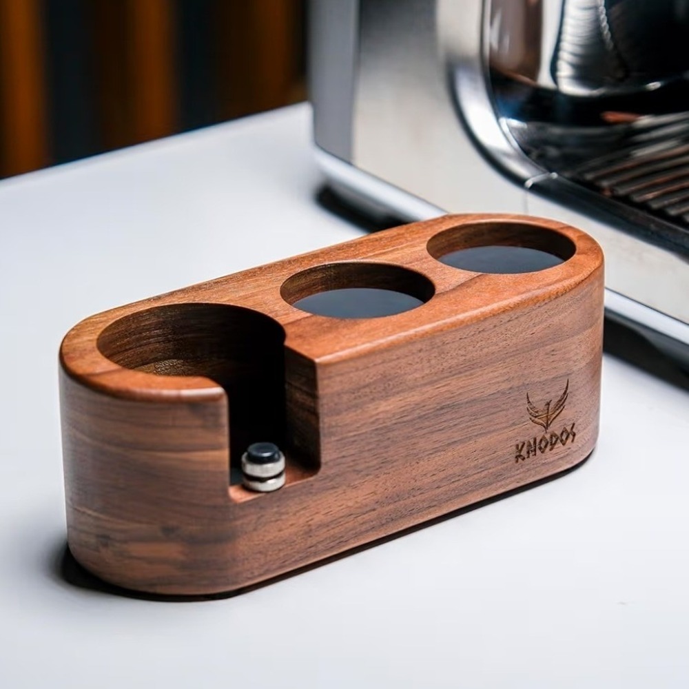 KNODOS Rosewood Espresso Tamping Station 54mm for Breville Portafilter Holder O3